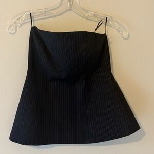 zara pinstripe strapless corset top XS NWT